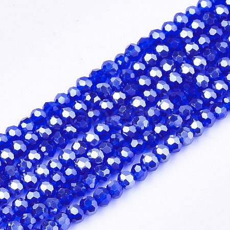 Electroplate Glass Beads Strands EGLA-T013-04B-1