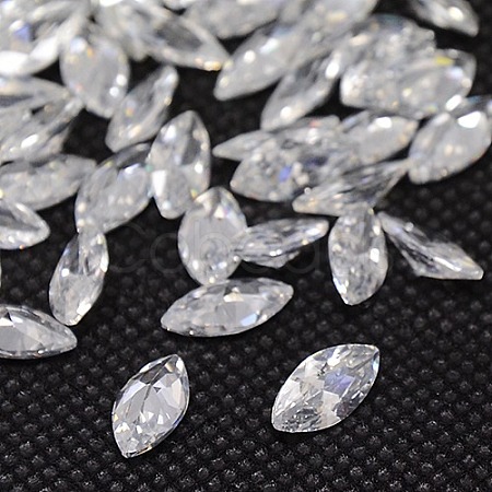 Cubic Zirconia Pointed Back Cabochons ZIRC-M003-4x2mm-007-1