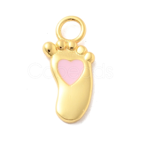 925 Sterling Silver Pink Enamel Pendants STER-Z012-01G-01-1