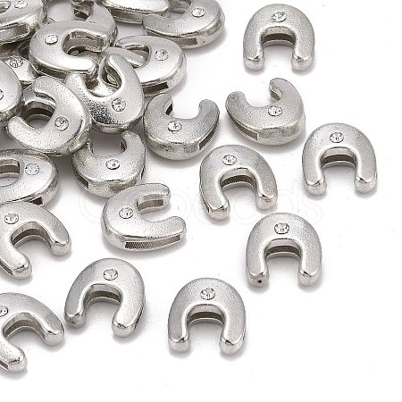 Letter Slider Beads for Watch Band Bracelet Making ALRI-O012-U-NR-1