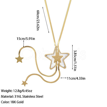 Bohemian Style 304 Stainless Steel with Acrylic Lariat Necklaces for Women FS-WG34D78-03-1