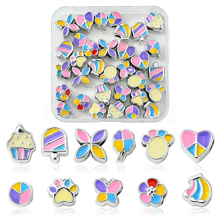 33Pcs 11 Styles CCB Plastic Large Hole Beads CCB-FS0001-12-1