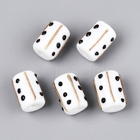 Handmade Gold Foil Glass Bumpy Beads LAMP-ZX003-12-06-1