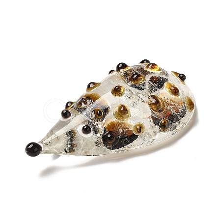 3D Hedgehog Handmade Lampwork Ornaments Figurine DJEW-C013-02-1