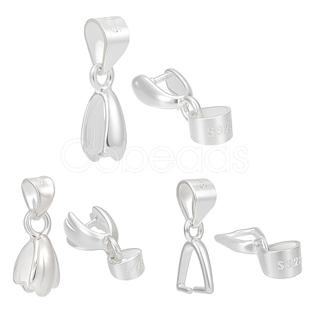 6Pcs 3 Styles 925 Sterling Silver Pendants STER-ME0001-08-1