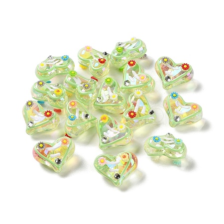 Valentine's Day Transparent Acrylic Beads ACRC-H001-02G-1
