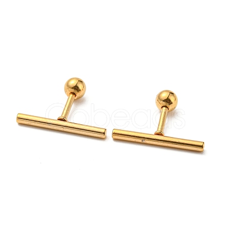 Ion Plating(IP) 304 Stainless Steel Stud Earrings EJEW-Z034-04E-G-1