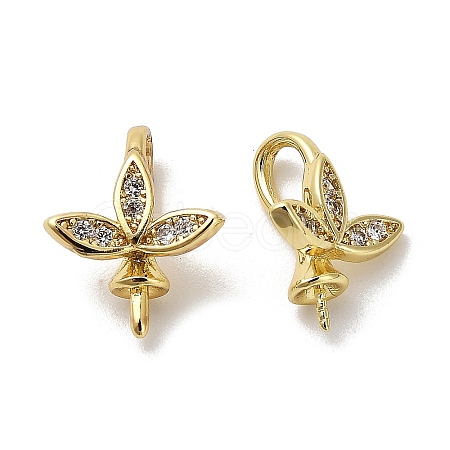 Rack Plating Brass Micro Pave Cubic Zirconia Peg Bails KK-S397-10G-1