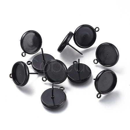 304 Stainless Steel Stud Earring Settings STAS-I161-01E-B-1