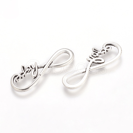 Tibetan Style Alloy Infinity with Hope Links connectors TIBE-S230-AS-LF-1