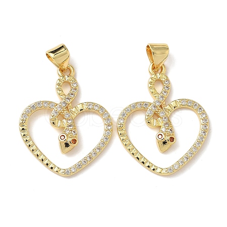 Brass Micro Pave Cubic Zirconia Pendants KK-L243-29G-11-1