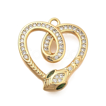 Brass Micro Pave Cubic Zirconia Pendants KK-B147-06C-G-1