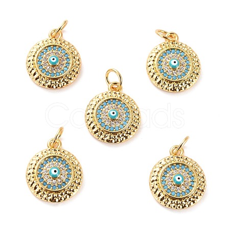 Brass Micro Pave Cubic Zirconia Pendants ZIRC-P092-010G-03-RS-1
