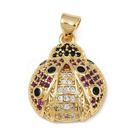 Brass Micro Pave Cubic Zirconia Pendants KK-A260-07A-G-1