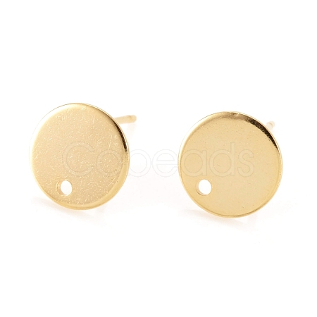 Flat Plate 201 Stainless Steel Stud Earring Findings X-STAS-I095-04-G-1