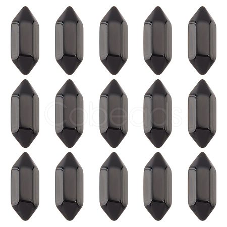 Olycraft Faceted No Hole Natural Black Obsidian Healing Stones G-OC0003-60-1