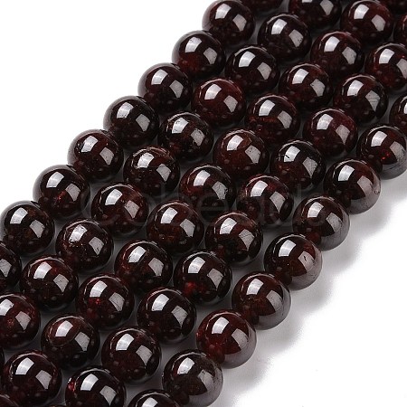 Natural Garnet Round Beads Strands LS-G-A025-02-1