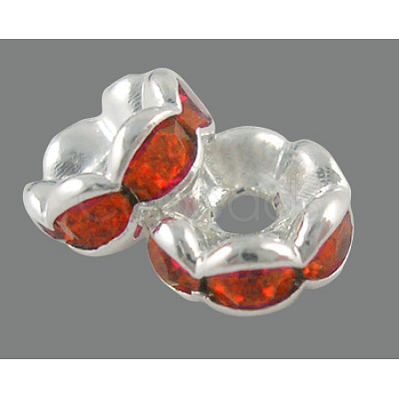 Brass Rhinestone Spacer Beads RB-A014-L6mm-20S-1