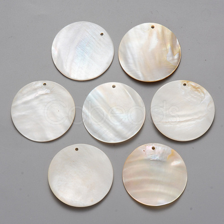 Natural Freshwater Shell Pendants X-SHEL-R021-01-1