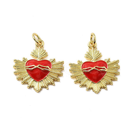 Brass Enamel Pendants KK-R229-06G-03-1