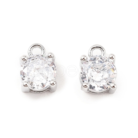 Brass Micro Pave Cubic Zirconia Pendants KK-D382-04P-02-1