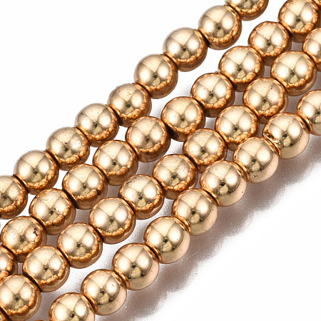 Electroplate Non-magnetic Synthetic Hematite Bead Strands X-G-Q466-4mm-04-1