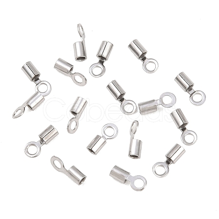 304 Stainless Steel Fold Over Crimp Cord Ends STAS-P434-05C-P-1