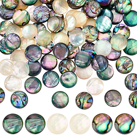 PandaHall Elite 90Pcs 3 Colors Acrylic Imitation Shell Cabochons MACR-PH0001-65A-1