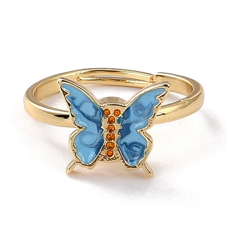 Butterfly Fidget Ring for Anxiety Stress Relief RJEW-P024-01D-1