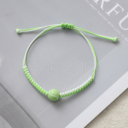 Sports Theme Waxed Cord Braided Bracelets FS-WG8B70B-04-1