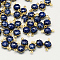 Golden Tone Brass Enamel Links connectors, Round With Fluorescent Powder Inside, Dark Blue, 7x11.5x4mm, Hole: 1mm