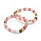 Frosted Tigerskin Glass Bead Stretch Bracelets, Round, 2 inch~2-1/8 inch(5.2~5.5cm), Bead: 10mm