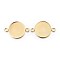 201 Stainless Steel Cabochon Connector Settings, Plain Edge Bezel Cups, Flat Round, Real 24K Gold Plated, Tray: 20mm, 31.5x22x2mm, Hole: 3mm