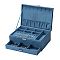 Velvet & Wood Jewelry Boxes, Portable Jewelry Storage Case, with Alloy Lock, for Ring Earrings Necklace, Rectangle, Cornsilk, 27.3x19.5x10.3cm