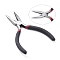 Carbon Steel Jewelry Pliers, Wire Cutter Pliers, Polishing, Black, Gunmetal, 130x75x10mm