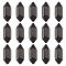 Olycraft Faceted No Hole Natural Black Obsidian Healing Stones, Reiki Energy Balancing Meditation Therapy Wand, Double Terminated Points, for Wire Wrapped Pendants Making, Dyed & Heated, 20x9x9mm, 15pcs/box