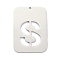 Non-Tarnish 304 Stainless Steel Pendants, Rectangle with Alphabet, Hollow, Letter.S, 32x22x1mm, Hole: 1.5mm