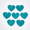 Spray Painted Capiz Shell Pendants, Heart, Turquoise, 21.5~22x25x1mm, Hole: 1.5mm