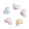 Transparent Acrylic Beads, Frosted, DIY Accessories, Clear, Heart, Mixed Color, 13x17x9.5mm, Hole: 2.8mm, 10pcs/color, 5 colors, 50pcs/set