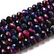 Natural Rainbow Tiger Eye Beads Strands, Dyed, Faceted, Rondelle, Midnight Blue, 10x6mm, Hole: 1.2mm, about 56pcs/strand, 15.35 inch(39cm)