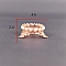 Alloy Crystal Ball Holder, with Plastic Imitation Pearls Bead, Rose Gold, 46x24mm