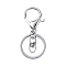 Iron Alloy Lobster Claw Clasp Keychain, Platinum, 68x30mm