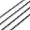 304 Stainless Steel Twisted Chains Curb Chains, Unwelded, with Spool, Faceted, Electrophoresis Black, 3x2x0.6mm, about 32.8 Feet(10m)/roll