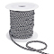 BENECREAT 20 Yards Round Polyester Cords, Twisted Round Rope, with 1Pc Plastic Spool, for Garment Accessories, Black, White, 5mm