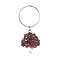 Chip Natural Garnet Keychain, with Antique Silver Plated Alloy Pendants and 316 Surgical Stainless Steel Split Key Rings, Tree, 55mm