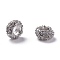 Alloy Rhinestone European Beads, Large Hole Beads, Rondelle, Platinum Metal Color, Crystal, 11x6mm, Hole: 5mm