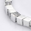 Half Plated Clear Glass Faceted Cube Beads Strands GLAA-A031-6mm-HP02-1