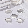 201 Stainless Steel Cabochon Connector Settings X-STAS-F191-15S-F-4