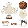 40Pcs Moth Unfinished Blank Wooden Pendants Set for Painting Arts AJEW-FH0006-65-2