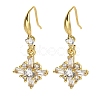 Cross Rack Plating Brass Micro Pave Cubic Zirconia Dangle Earrings EJEW-K289-02G-1